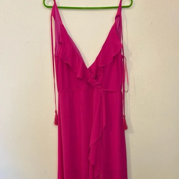 Fashion Nova | Dresses | Fashion Nova Chiffon Maxi Dress Fusia Pink Size L  | Poshmark